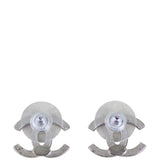 Chanel CC Crystal Stud Earrings Back