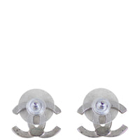Chanel CC Crystal Stud Earrings Back