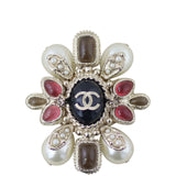 Chanel CC Embellished Brooch Front