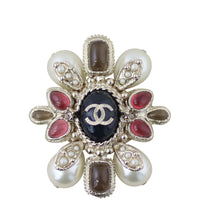 Chanel CC Embellished Brooch Front