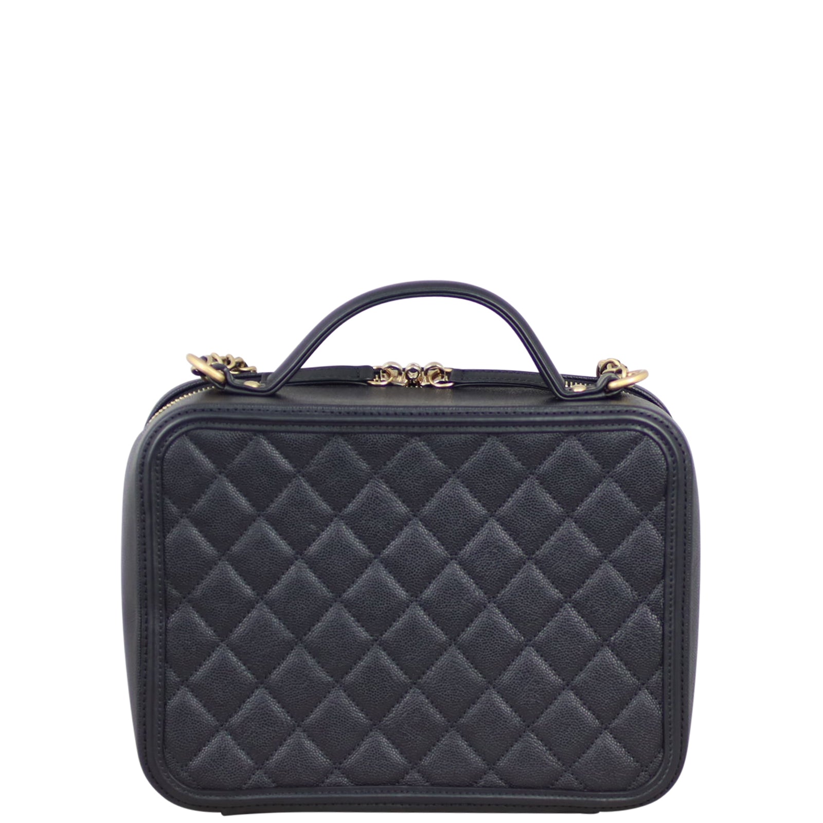 Chanel CC Filigree Vanity Case Large Back