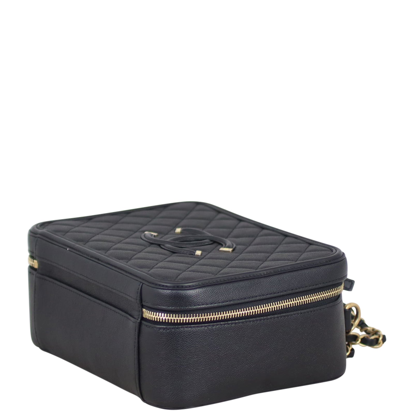 Chanel CC Filigree Vanity Case Large Corner