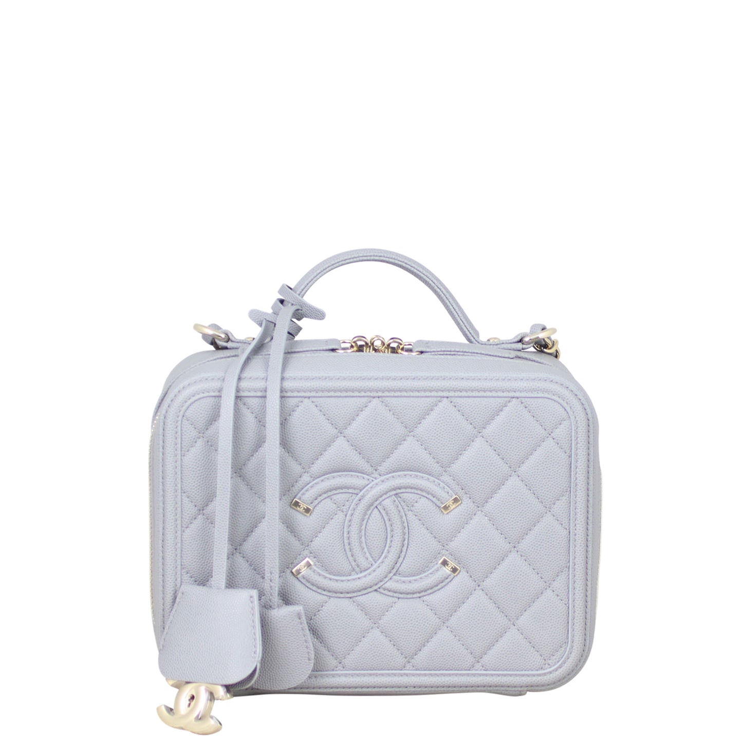 Chanel CC Filigree Vanity Case Small Front