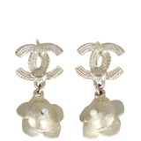 Chanel CC Flower Drop Earrings