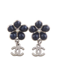 Chanel CC Flower Drop Earrings Front