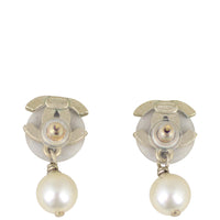 Chanel CC Glass Pearl Drop Earrings back