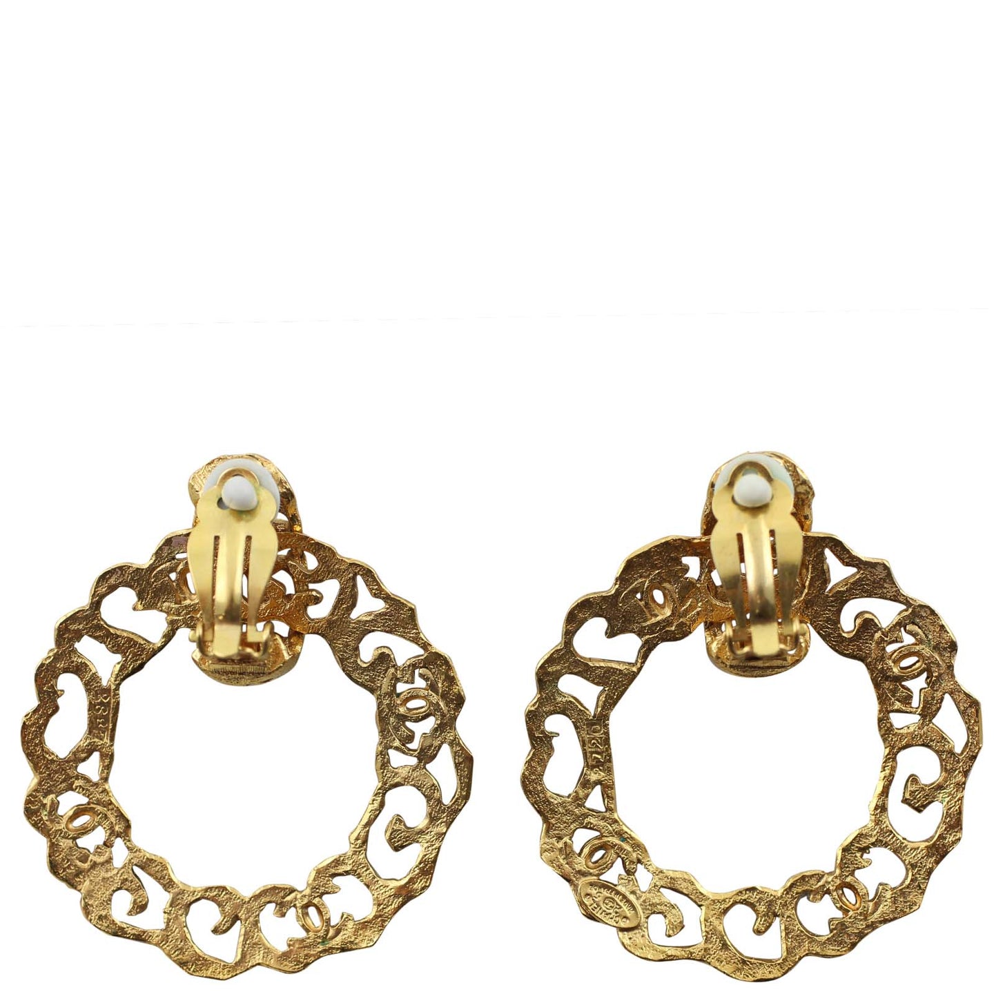 Chanel Clip on Two Way Hoop Earrings Back