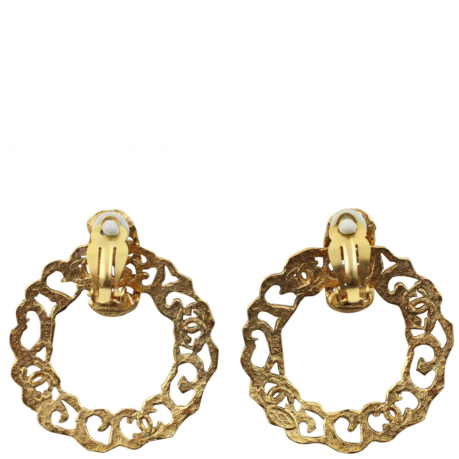 Chanel Clip on Two Way Hoop Earrings Back