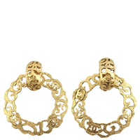 Chanel Clip on Two Way Hoop Earrings Front