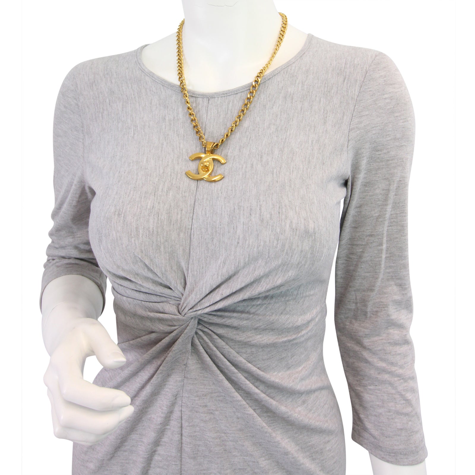 Chanel Vintage CC Turn-Lock Pendant Necklace Mannequin