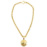 Chanel Vintage CC Medallion Pendant Necklace Full