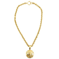 Chanel Vintage CC Medallion Pendant Necklace Full