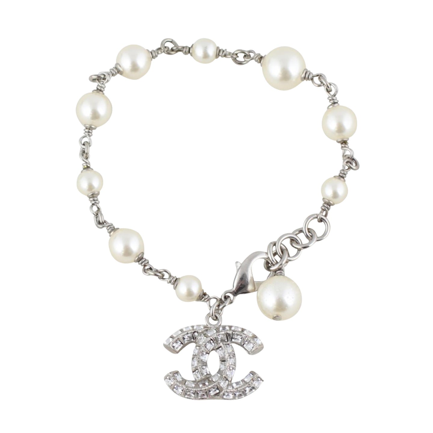 Chanel CC Pearl and Crystal Bracelet Full