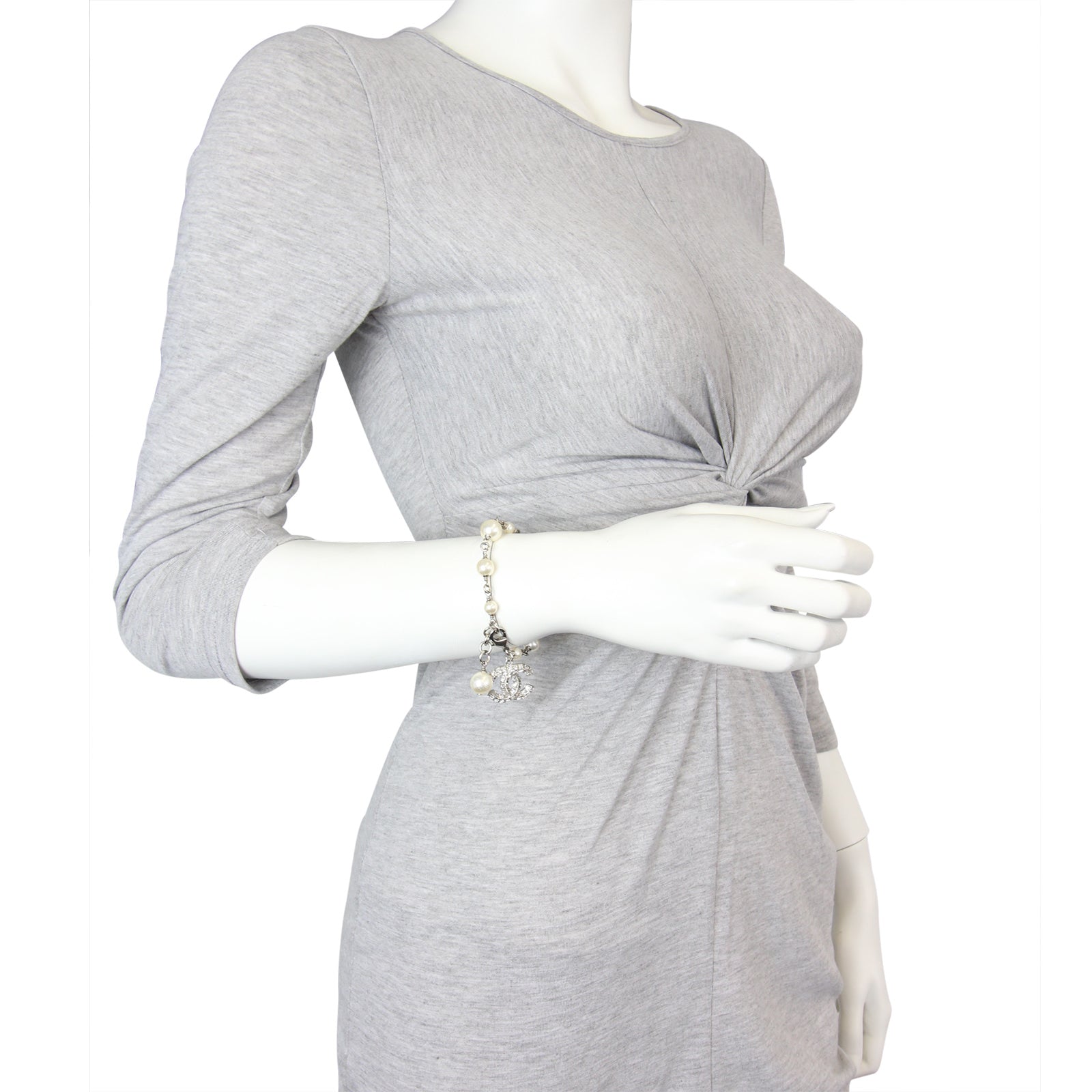 Chanel CC Pearl and Crystal Bracelet Mannequin