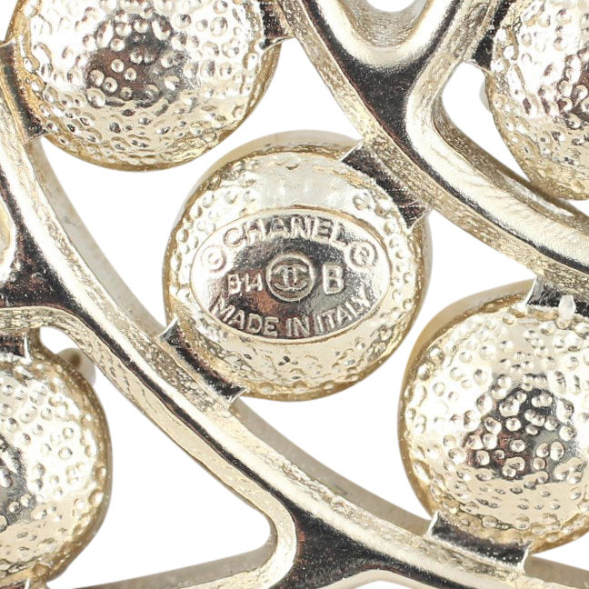 Chanel CC Pearl and Crystal Brooch Stamp