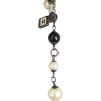 Chanel CC Pearl Long Necklace | Long Gunmetal