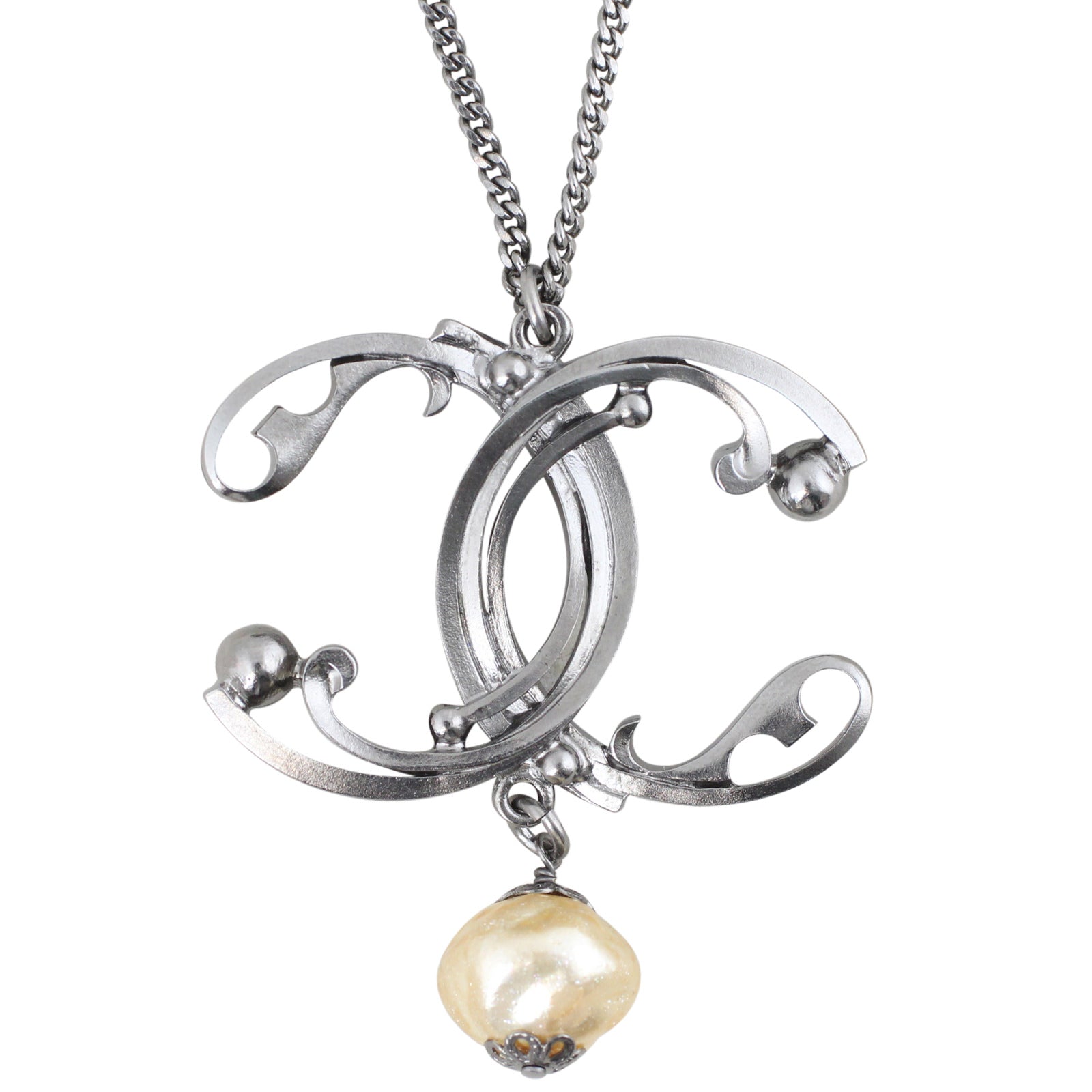 Chanel CC Pendant Bead Necklace Back
