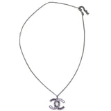 Chanel CC Crystal Pendant Necklace Full