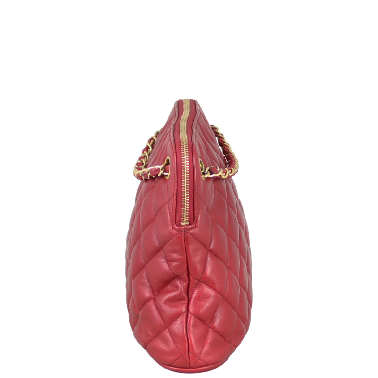 Chanel CC Quilted Tote Bag Side