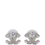 Chanel CC Resin Chain Stud Earrings Back