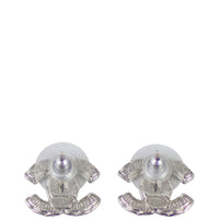 Chanel CC Resin Chain Stud Earrings Back