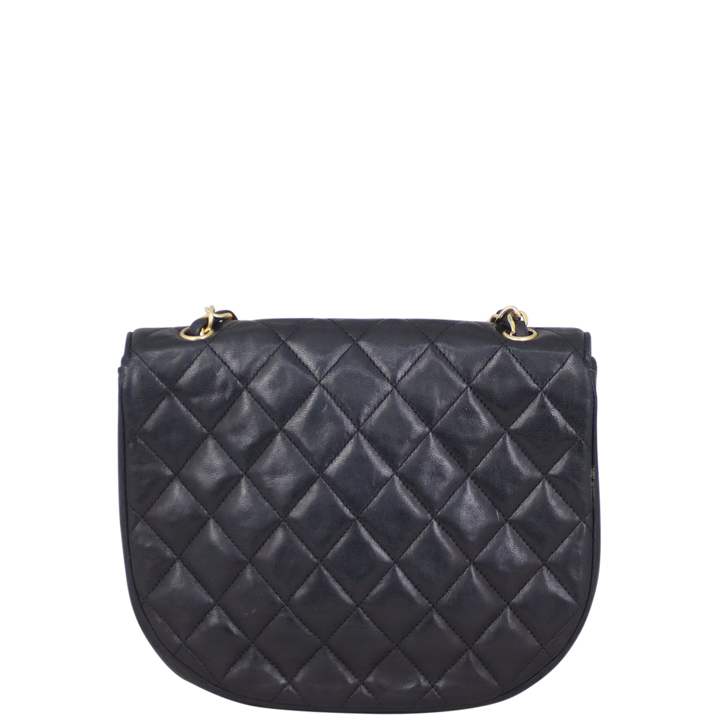 Chanel CC Round Quilted Flap Bag Back
