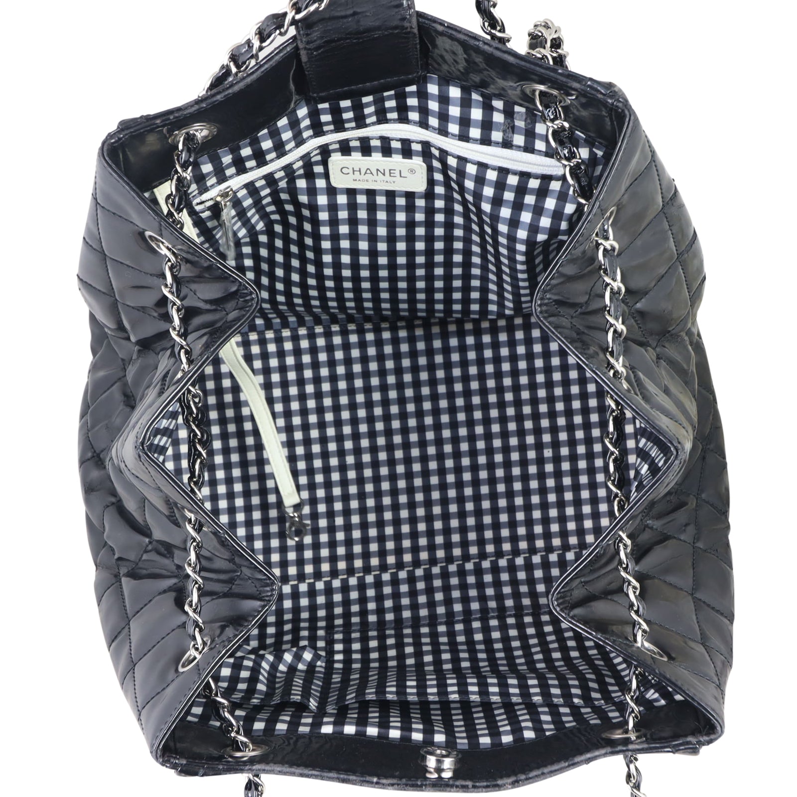 Chanel CC Lipstick Ligne Accordion Tote Whole interior