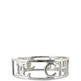Chanel CC Silver Logo Cuff Left Side