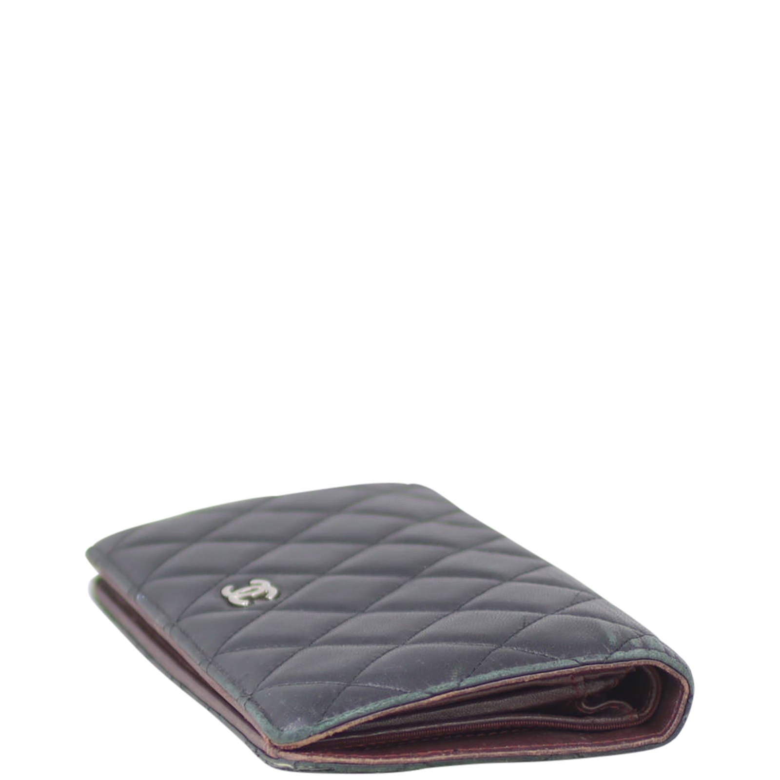 Chanel CC Yen Wallet front corner