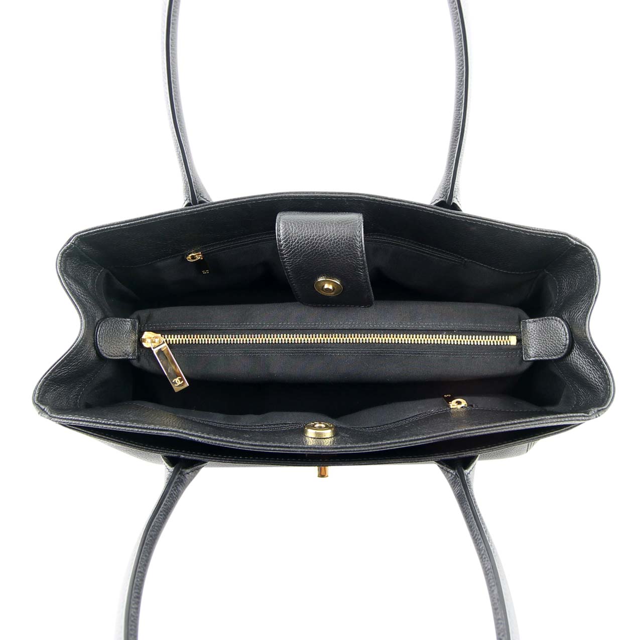 Chanel Cerf Tote Interior with pouch