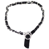 Chanel Ribbon Chain Choker Necklace Front