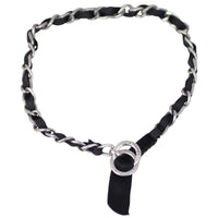 Chanel Ribbon Chain Choker Necklace Front