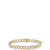 Chanel CC Crystal Textured Chain Link Bangle Right