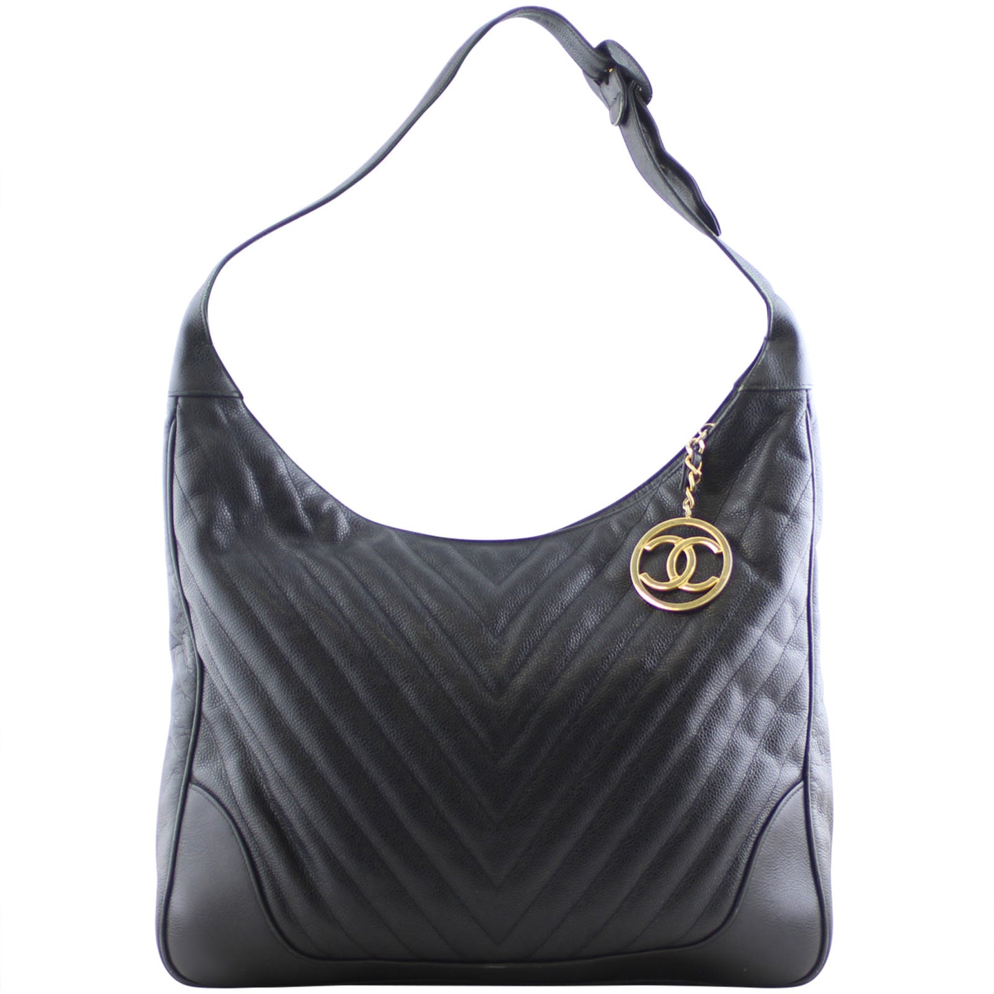 Chanel Chevron Hobo Bag Front
