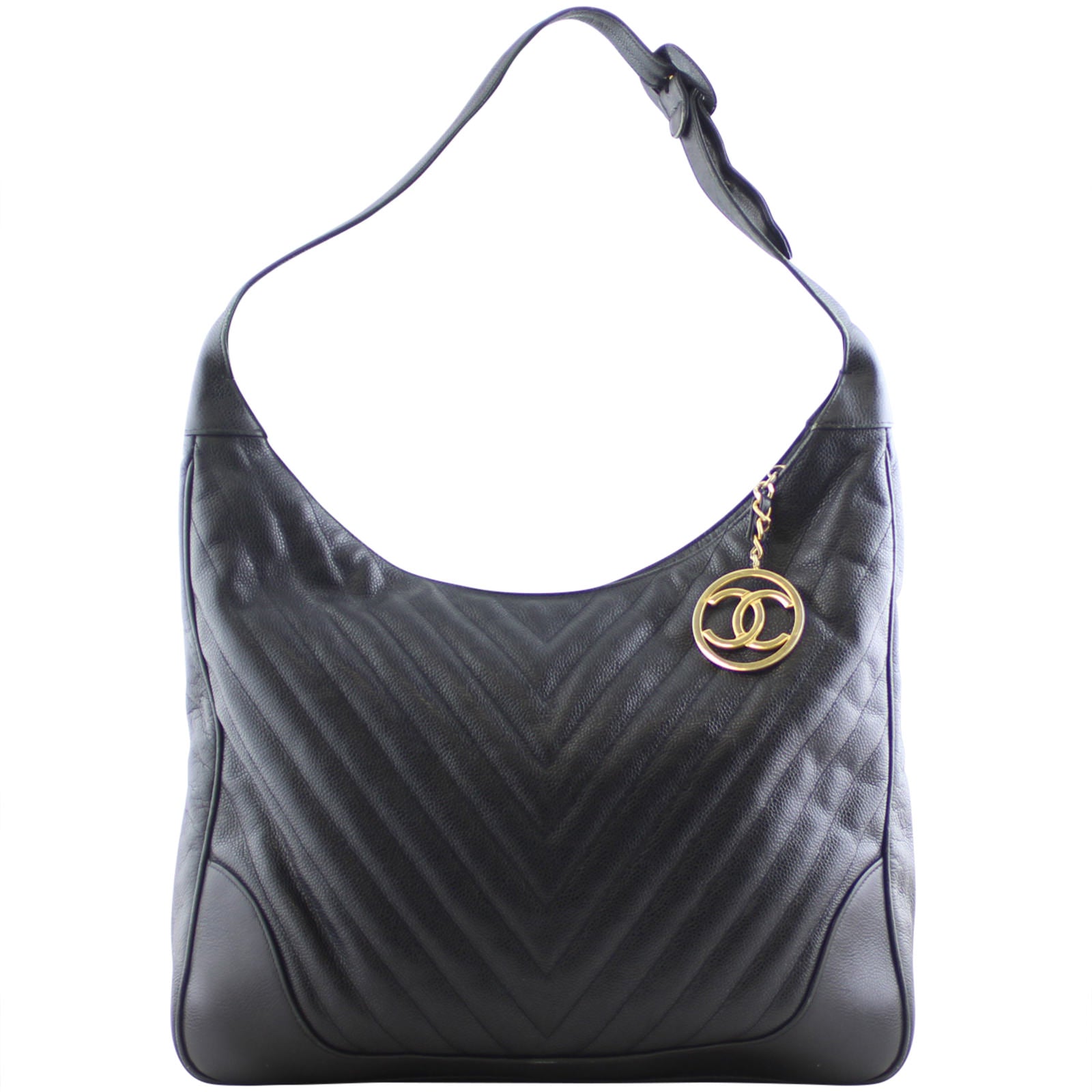 Chanel Chevron Hobo Bag Front