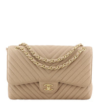 Chanel Classic Double Flap Jumbo Chevron front