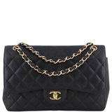 Chanel Classic Double Flap Jumbo Caviar Front