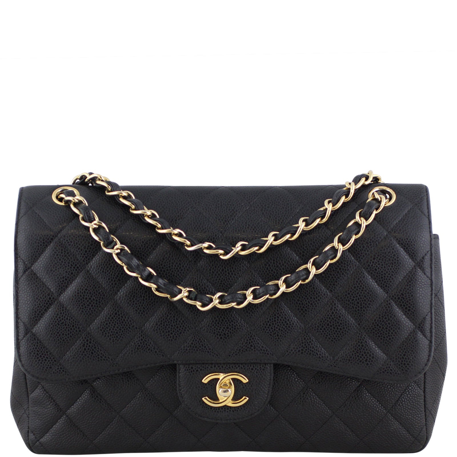 Chanel Classic Double Flap Jumbo Caviar Front