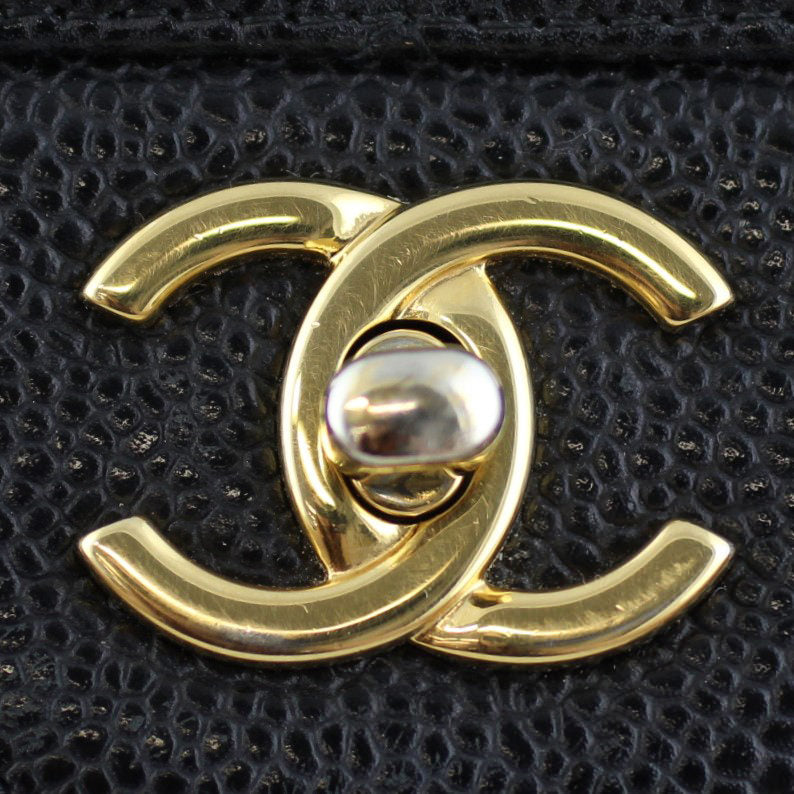 Chanel Classic Double Flap Jumbo Caviar Logo