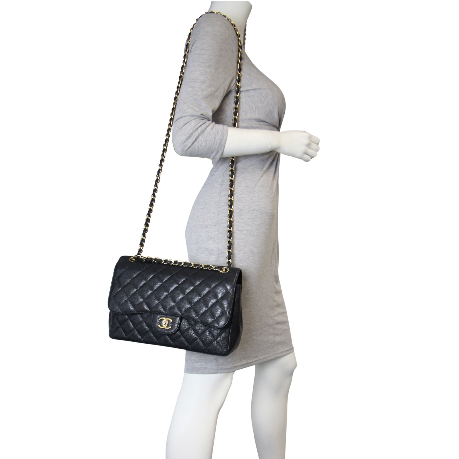 Chanel Classic Double Flap Jumbo Caviar Mannequin
