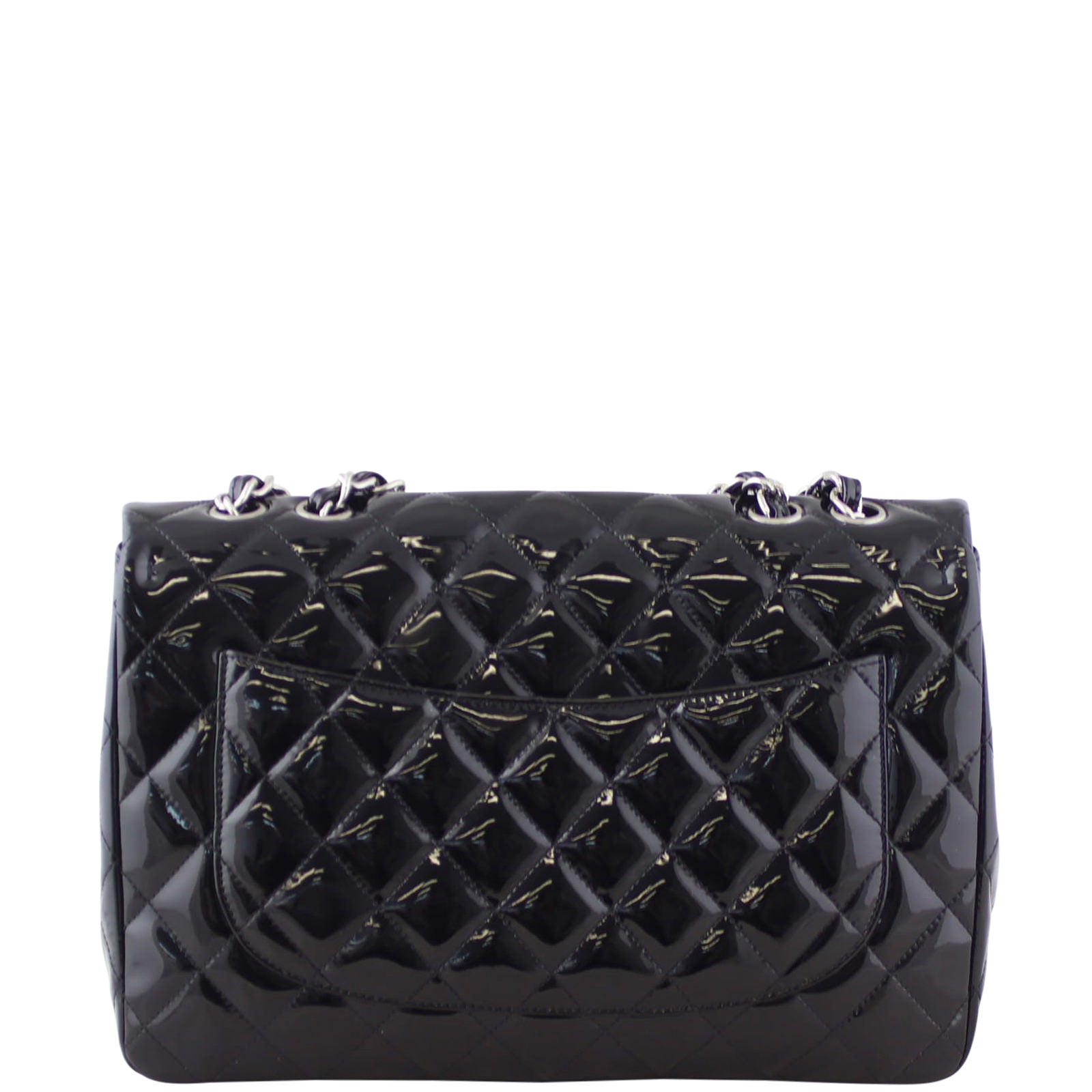 Chanel Classic Double Flap Jumbo Patent Back