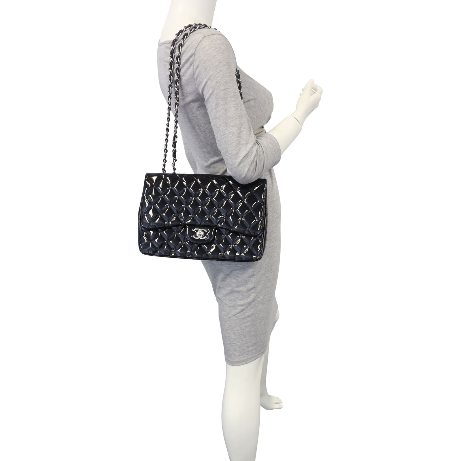 Chanel Classic Double Flap Jumbo Patent Mannequin