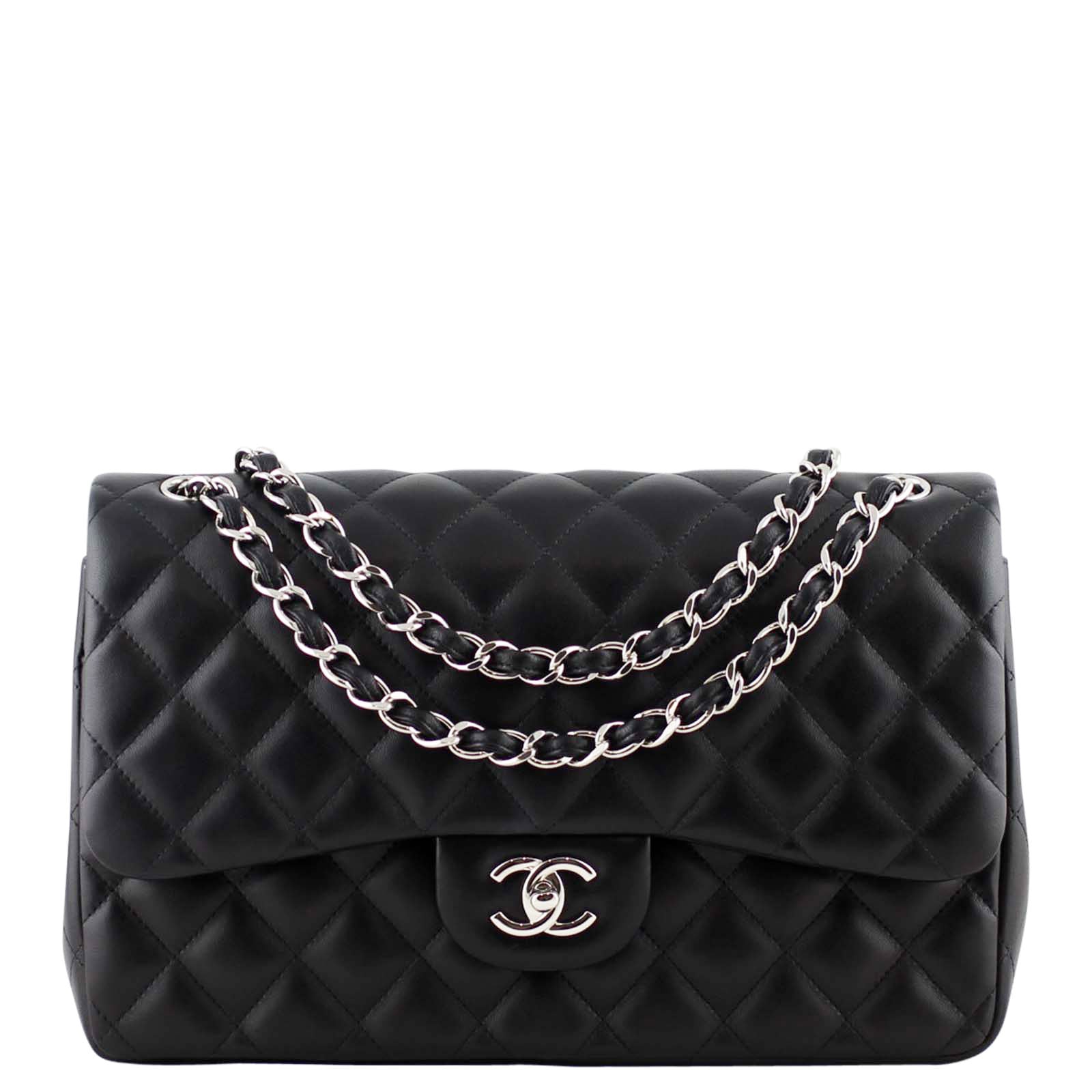 Chanel Classic Double Flap Jumbo Front w Straps