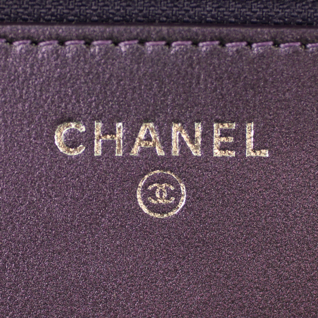 Chanel Classic Wallet On Chain Iridescent Stamp