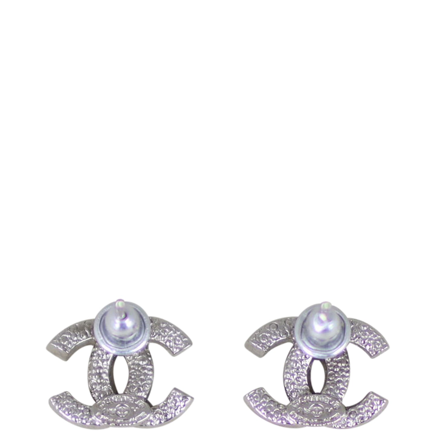 Chanel CC Crystal Stud Earrings Back