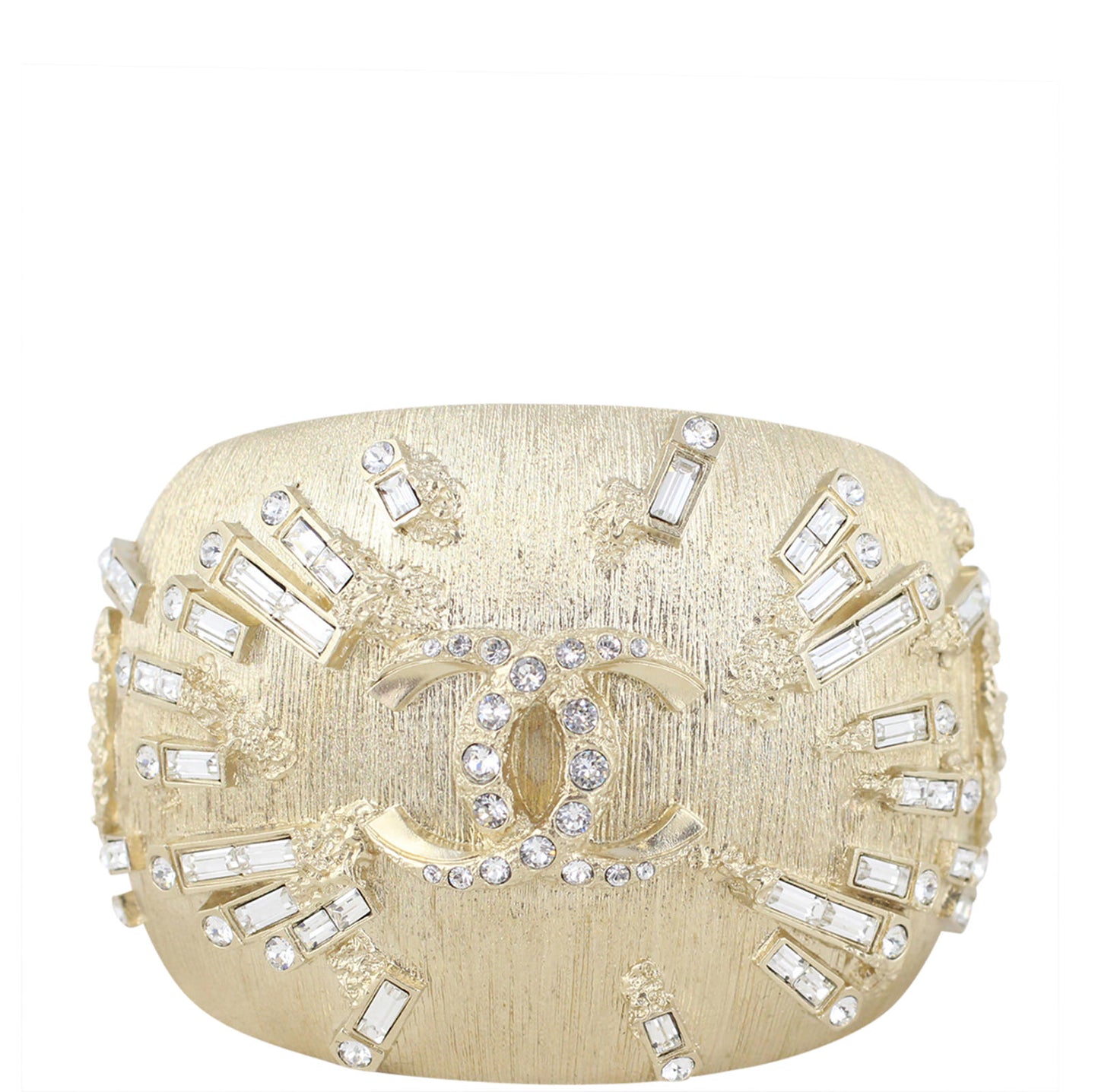Chanel Crystal Embellished Cuff Bracelet Front