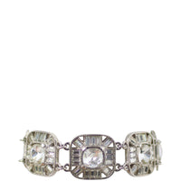 Chanel Crystal Embellished Square Bracelet Front