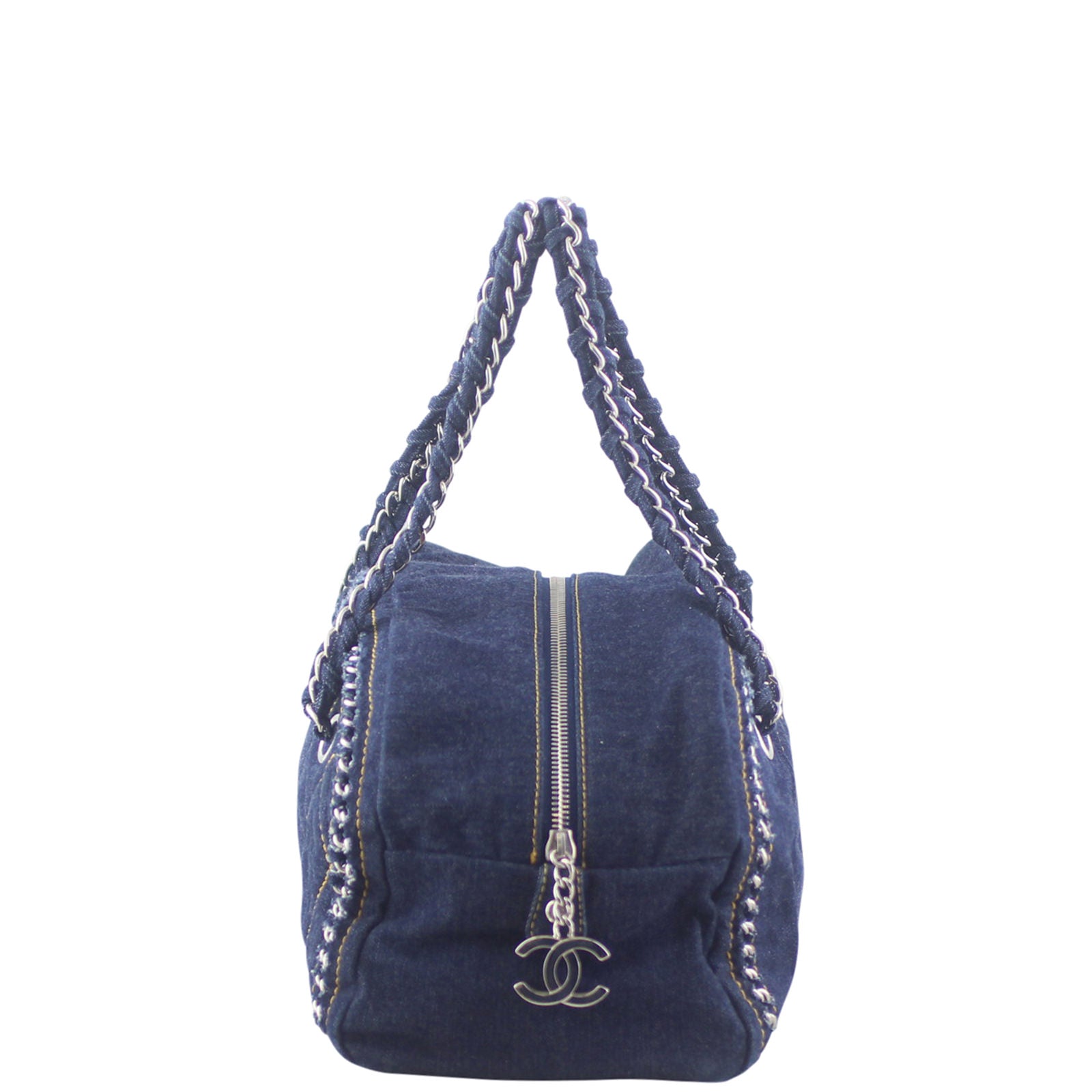 Chanel Denim Luxe Ligne Bowler Right
