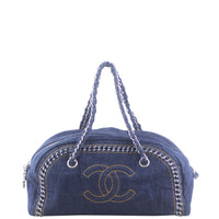 Chanel Denim Luxe Ligne Bowler Front