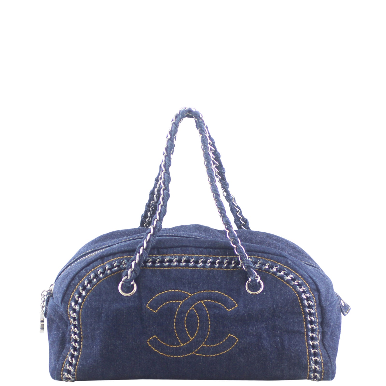 Chanel Denim Luxe Ligne Bowler Front